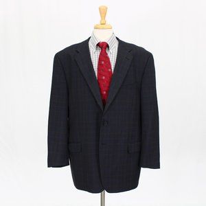 Joseph Abboud 46R Gray Check 3-Button Sport Coat Blazer Jacket O709